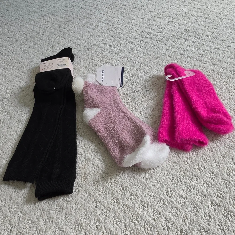 Women Cozy Sock and Black Knee High Bundle 3 Pairs NWT